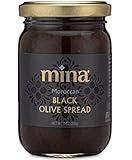 Mina Black Olive Spread, Gourmet Olive Tapenade, 7 oz (200g) - Premium Olive Spread made with Dry Cured Black Olives, Perfect for Appetizers, Dips, and More, Made with Moroccan Olives