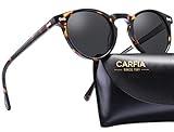 CARFIA Vintage Polarized Sunglasses for Men UV400 Protection Retro Fashion Eyewear Hand-crafted Acetate Frame CA5288L