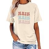 Generic Women Cotton Shirts,Deals of The Day Lightning Deals Today Prime,Womens Short Sleeve Back to School Teacher Shirts Crewneck Graphic Tees Inspirational Letter Print Teacher T-Shirt,2-A,Small