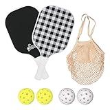 Sonix | Pickleball Paddles Set of 2 | Fiberglass Surface Pickleball Set with 2 Rackets, 4 Balls, & Bag (Black)