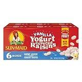 Sun-Maid Vanilla Yogurt Coated Raisins - (6 Pack) 1 oz Snack-Size Box - Yogurt Covered Dried Fruit Snack for Lunches and Snacks