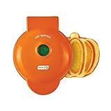 DASH DMWP001OR Mini Maker for Individual Waffles, Hash Browns, Keto Chaffles with Easy to Clean, Non-Stick Surfaces, 4 Inch, Orange Pumpkin