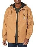 Carhartt Men's Rain Defender Relaxed Fit Heavyweight Hooded Shirt Jacket, Oiled Walnut Heather, X-Large