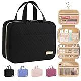 HOTOR Travel Toiletry Bag - Toiletry Bag w/Hanging Hook - Spacious Toiletry Bag for Women & Men, Makeup Bag/Big Comparment, Waterproof for Travel Accessories, Travel Essentials, Medium, Black