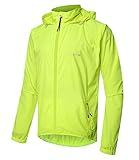 Outto Men's High Visibility Cycling Jacket Convertible UPF50+ Windproof Lightweight Windbreaker(Medium,#180012 Fluorescent Green)