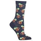 Hot Sox womens Food Drink and Alcohol Novelty Fashion Casual Crew Sock, Denim, 10-Apr US