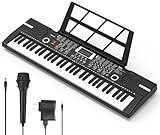 61 keys keyboard piano, Electronic Digital Piano with Built-In Speaker Microphone, Sheet Stand and Power Supply, Portable piano Keyboard Gift Teaching for Beginners