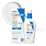 CeraVe AM Facial Moisturizing Lotion SPF 50 | Face Moisturizer with SPF, Hyaluronic Acid, Niacinamide & Ceramides | Non-Greasy | Blends Seamlessly With No White Cast | Non Comedogenic Sunscreen | 3 Oz