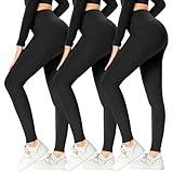 GAYHAY 3 Pack Leggings for Women - High Waisted Tummy Control Workout Yoga Pants Gym Running Activewear Compression Black Leggings