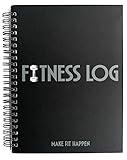 Fitness Journal Workout Planner for Men & Women - A6 Sturdy Workout Log Book to Track Gym & Home Workouts - Black Fitness Planner to Track Goals, Weight Loss and PR’s