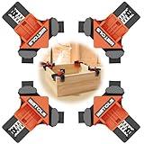 WETOLS Corner Clamp for Woodworking, 90 Degree Right Angle Clamp, Wood Clamps, 4Pcs Adjustable Spring Loaded Woodworking Clamp, Gifts for Dad, Birthday Gifts for Men, Photo Framing-Orange