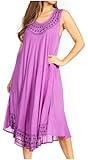 Sakkas 1051 Everyday Essentials Caftan Cover Up - Purple/Black - One Size