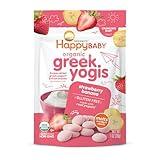 Happy Baby Organics Greek Yogis Freeze-Dried Greek Yogurt and Fruit Snacks, Strawberry Banana, 1 Ounce (Pack of 1) packaging may vary