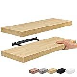 Sorbus Floating Shelves, Wall Shelves for Bedroom, Kitchen, Living Room, Home Decor 24 x 9 Inch Wall Mounted Floating Shelves for Wall, 2 Maple Wood