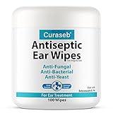 Curaseb Cat & Dog Ear Infection Treatment Wipes – Soothes Itchy & Inflamed Ears – Cleans Debris and Buildup – 100 Count