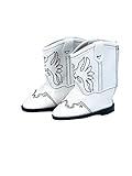 American Fashion World White Eagle Cowboy Boot for 18-Inch Dolls | Premium Quality & Trendy Design | Dolls Shoes | Shoe Fashion for Dolls for Popular Brands