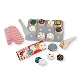 Melissa & Doug Slice and Bake Wooden Cookie Play Food Set - Pretend Cookies And Baking Sheet, Wooden Play Food Set, Toy Baking Set For Kids Ages 3+