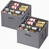 Lifewit Shoe Storage Organizer for Closet, Fits 12-16 Pairs, Large Shoe Box Storage Containers with Clear Cover and Reinforced Handles, Foldable Storage Bins Fits for Boots Heels Sneakers, 2 Pack Gray