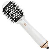 Hair Dryer Brush, 4 in 1 One Step Hair Dryer and Styler Volumizer with Negative Ion, Hot Air Brush for Drying, Straightening, Curling, Salon for All Hair Types Bright White