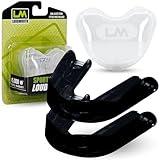 Loudmouth Sport Slim-Fit Boil & Bite Mouth Guard (2 Pack) Plus Mouthguard Case, Advanced Protection for All Contact Sports (Black)