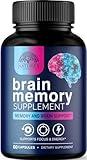 Brain Supplements for Memory and Focus - 40 Nootropics & Vitamins to Support Concentration, Energy & Clarity - Brain Health Memory Pills with Bacopa Huperzine Phosphatidylserine & DMAE - 60 Capsules