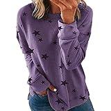 amaon prime todays deals Crew Neck Star Graphic marketplace loose fitting sweatshirts for women pullover hoodie sweatshirt lightning deals of the day prime today only Purple XXXXXL