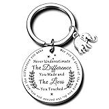 ShTQior Appreciation Gifts Inspirational Elephant Keychain Thank You Keyring for Teacher Volunteer Employee Coach Nurse Gifts for Women Men