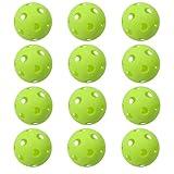 GSE Games & Sports Expert 12-Pack Practice Baseballs, Plastic Baseballs Training, Hollow Airflow Softballs for Pitching, Batting, Catching for All Skill Levels (Fluorescent)