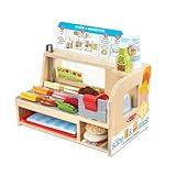 Melissa & Doug Wooden Slice & Stack Sandwich Counter with Deli Slicer – 56-Piece Pretend Play Food Pieces