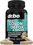 Colon Cleanser Detox for Weight Flush - 15 Day Colon Cleanse Pills with Ginger - Fast Natural Laxative, Constipation Relief, Bowel Movement Supplements for Intestinal Stomach Bloating Gut Loss Support