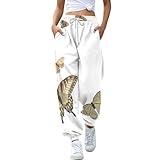 Generic Back to School Clothes for Teen Girls Red Sweats Beige Sweatpants for Women Tall Girl Clothes for Women Gifts for Men Women's Broad Sweatpants Day Prime Deals Today 2024, Medium, White-a