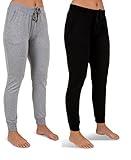 Sexy Basics Women's Drawstring Joggers | Knit Cotton Sweat Pants | Multi Packs & Colors