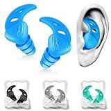 Waterproof Swimming Ear Plugs for Adults - 4 Pairs of Reusable Soft Silicone Swim Earplugs,Perfect for Surfing, Diving,Pool,Showering and Other Water Sports - Keep Water Out and Ear Protection