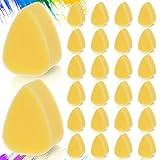 Yinkin 24 Pcs Face Paint Sponge Petal Face Painting Oval Sponges High Density Face Painting Supplies for Kids Adults Art Work Halloween Makeup Body Paint (Yellow)