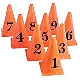 US Games 9" Lightweight Orange Cones W/Numbers