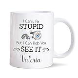 I Can't Fix Stupid But I Can Help You See it Mugs, Personalized Best Ophthalmologist Mug Presents, Eye Doctor Coffee Cups Gifts for Friends Coworkers Student, Custom White Cup 11oz & 15oz