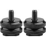 Camera Hot Shoe Mount to 1/4"-20 Tripod Screw Adapter Flash Shoe Mount for DSLR Camera Rig (Pack of 2)