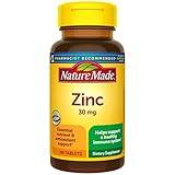 Nature Made Zinc 30 mg, Dietary Supplement for Immune Health and Antioxidant Support, 100 Tablets, 100 Day Supply