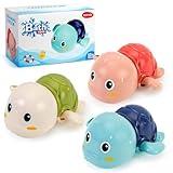 SEPHIX Bath Toys for Toddlers 1-3, Cute Swimming Turtle Bath Toys for 1 2 Year Old Boy Girl Gifts, Water Pool Toys for Baby Toddler Toys Age 1-4, Wind-up Infant Bathtub Toys, 3 Pack