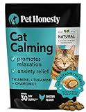 Pet Honesty Calming Chews for Cats - Cat Anxiety Relief + Helps Reduce Stress - Behavioral Support & Promotes Relaxation for Travel, Boarding, Vet Visits, Separation Anxiety - Chicken (30-Day Supply)