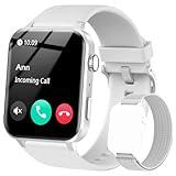 IOWODO Smart Watch for Men Women - 1.85''HD Screen with Make and Answer Calls, with AI Voice Assistant, SpO2/Heart Rate/Sleep Monitor, 100+ Sports Modes, Smartwatch for Android and iOS (2 Straps)