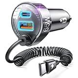 LISEN 65W iPhone 16 Car Charger USB C Fast Charging,iPhone 16 Pro Max Car Charger Adapter,PD&QC3.0 Super Fast Type C Car Charger for iPhone 15/15 Plus/15 Pro Max,iPad Pro,Samsung S24/23/22,Android