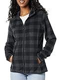 Amazon Essentials Women's Classic-Fit Full-Zip Polar Soft Fleece Jacket (Available in Plus Size), Charcoal Mini Buffalo Plaid, Large