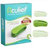 Aculief - Award Winning Natural Headache, Migraine, Tension Relief Wearable – Supporting Acupressure Relaxation, Stress Alleviation - Simple, Easy, Effective 1 Pack (Small, Green)