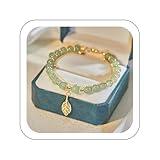 lightning deals of today prime Jade Bracelets Jade Gold Leaf Bracelet For Women Natural Double Layer Adjustable Classic Bracelet For Women Necklace