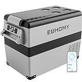 EUHOMY 12 Volt Refrigerator, 48QT(45L) Electric Cooler, 12V Fridge APP Control, 12V Cooler -4℉~68℉, Portable Freezer 12/24V DC 110-240V AC for Camping, Travel, Truck, Home