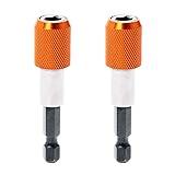 AUTOTOOLHOME 2 Pieces Quick Change Bit Holder Magnetic 1/4" Hex Shank Drill Bit Extension for Screwdriver Bits Nuts Drills Socket Driver Adapter