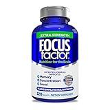 Focus Factor Adults Extra Strength, 120 Count - Brain Supplement for Memory, Concentration and Focus - Complete Multivitamin with DMAE, Vitamin D, DHA - Trusted Health Vitamins