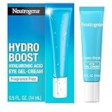 Neutrogena Hydro Boost Hyaluronic Acid Eye Gel Cream, Under Eye Cream with Hyaluronic Acid, Fragrance Free, Non-Comedogenic Moisturizer, 0.5 OZ