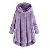 COMFY Womens Fuzzy Fleece Sherpa Hoodies Oversized Teddy Bear Coat Button Down Sweatshirt with Pockets Soft Faux Fur Jacket black of friday early deals deals of the day lightning deals today prime